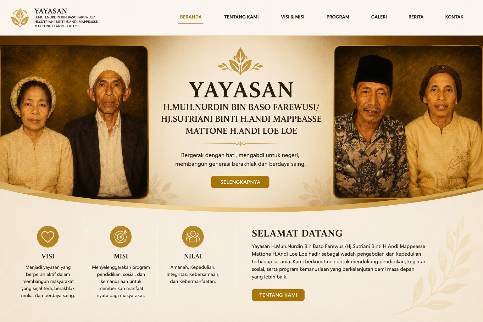 Homepage Yayasan